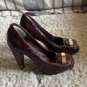 BCBGirls Maroon Snakeskin Heels